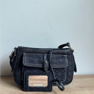 Nine West Black Patterned Crossbody Bag